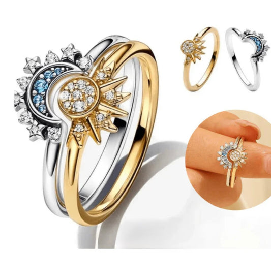 Anillo Sol ☀️ y Luna 🌙 + Caja Premium Gratis 🎁