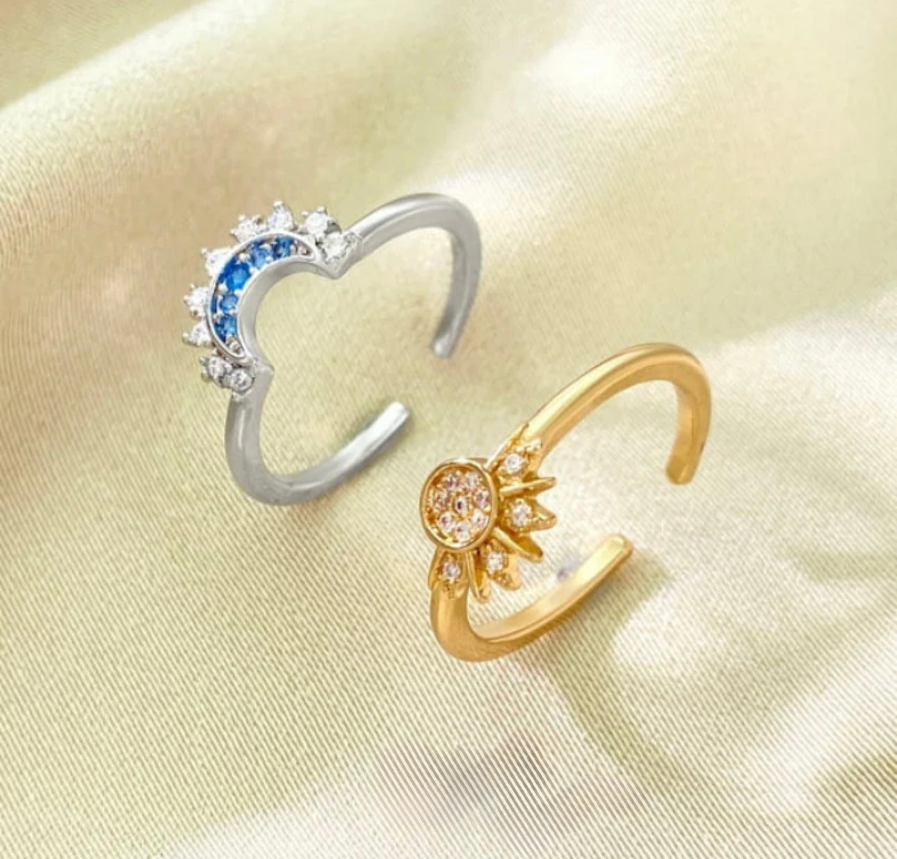 Anillo Sol ☀️ y Luna 🌙 + Caja Premium Gratis 🎁