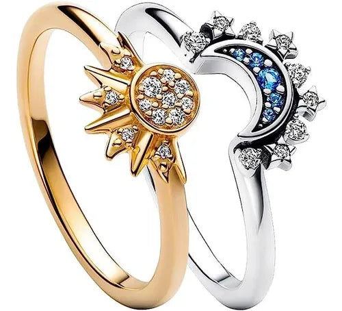 Anillo Sol ☀️ y Luna 🌙 + Caja Premium Gratis 🎁