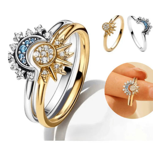 Anillo Sol ☀️ y Luna 🌙 + Caja Premium Gratis 🎁