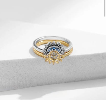 Anillo Sol ☀️ y Luna 🌙 + Caja Premium Gratis 🎁