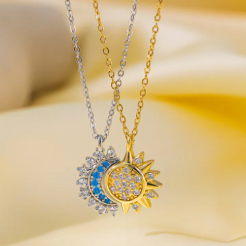 Collar Sol ☀️ y Luna 🌙  Eclipse | Amor Eterno 💛 & Conexión Infinita 💫